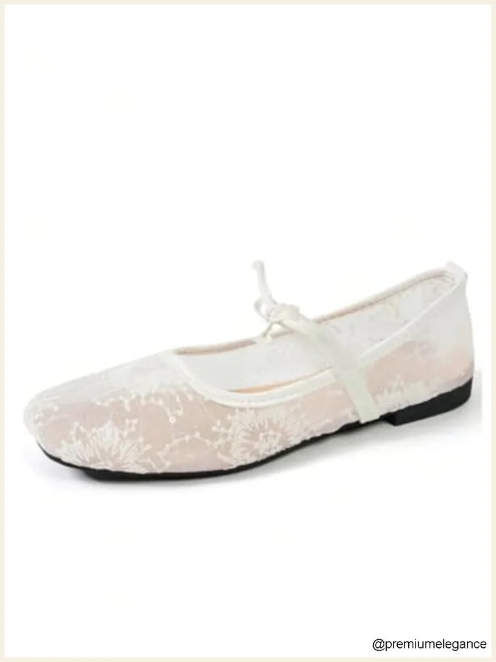 Embroidered Mesh Ballet Flats Bowknot Closed Toe Women's Dress Shoes